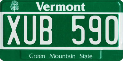 VT license plate XUB590