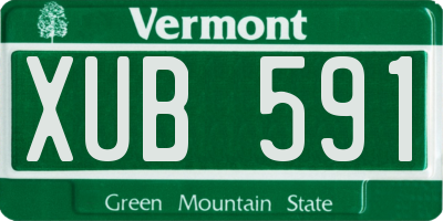 VT license plate XUB591