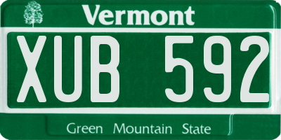 VT license plate XUB592