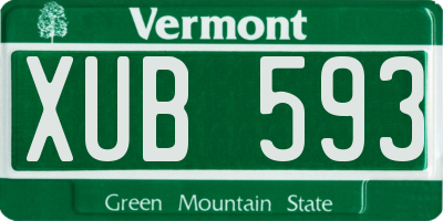 VT license plate XUB593