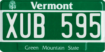VT license plate XUB595