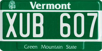 VT license plate XUB607