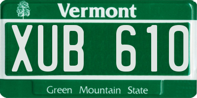 VT license plate XUB610