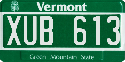 VT license plate XUB613