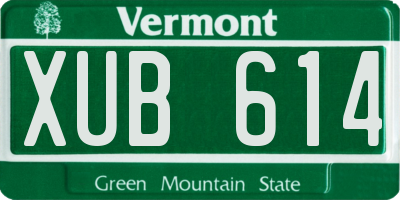 VT license plate XUB614