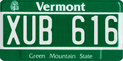 VT license plate XUB616
