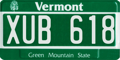 VT license plate XUB618