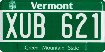 VT license plate XUB621