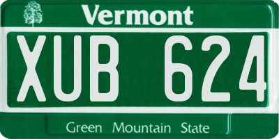 VT license plate XUB624