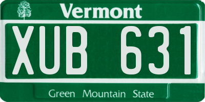 VT license plate XUB631