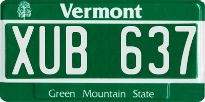 VT license plate XUB637