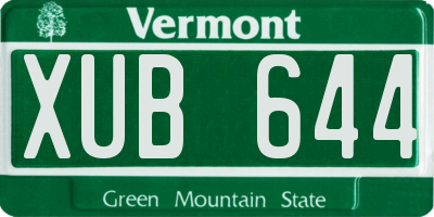 VT license plate XUB644