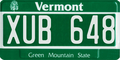 VT license plate XUB648