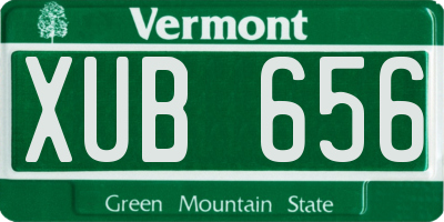 VT license plate XUB656