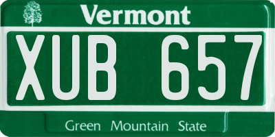 VT license plate XUB657