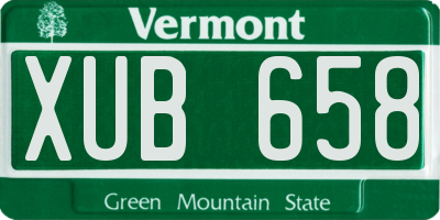 VT license plate XUB658