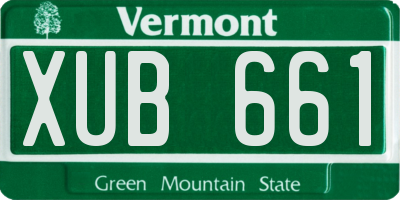 VT license plate XUB661