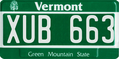 VT license plate XUB663