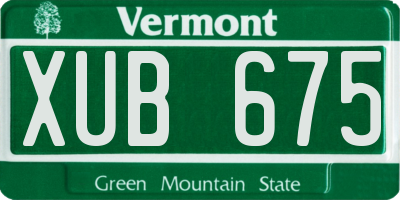 VT license plate XUB675