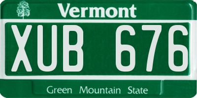 VT license plate XUB676