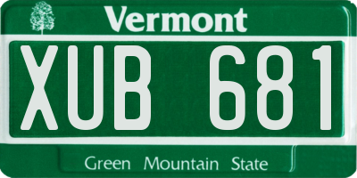 VT license plate XUB681