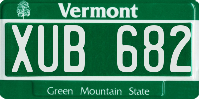 VT license plate XUB682