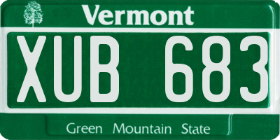 VT license plate XUB683