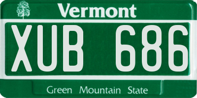 VT license plate XUB686