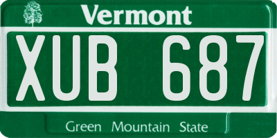 VT license plate XUB687