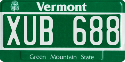 VT license plate XUB688