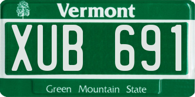 VT license plate XUB691