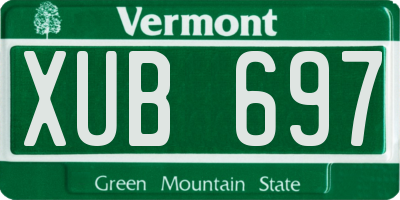 VT license plate XUB697