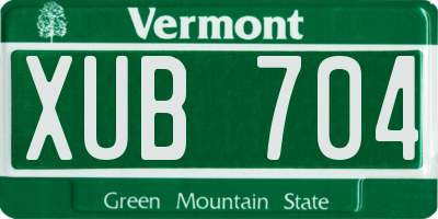 VT license plate XUB704