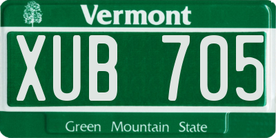 VT license plate XUB705