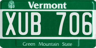 VT license plate XUB706
