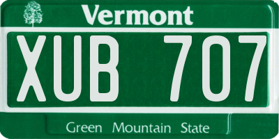 VT license plate XUB707