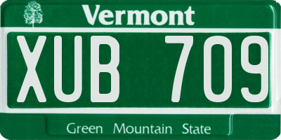VT license plate XUB709