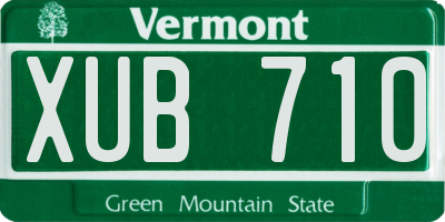 VT license plate XUB710