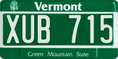 VT license plate XUB715