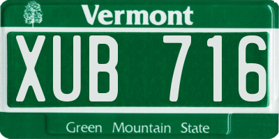 VT license plate XUB716