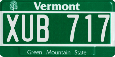 VT license plate XUB717
