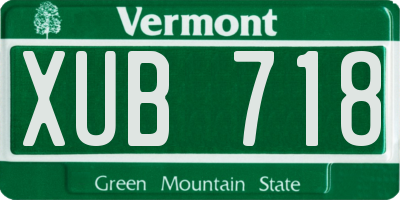 VT license plate XUB718