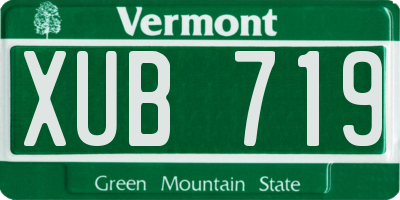 VT license plate XUB719