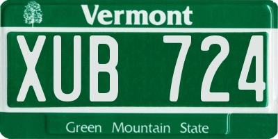 VT license plate XUB724
