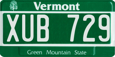 VT license plate XUB729