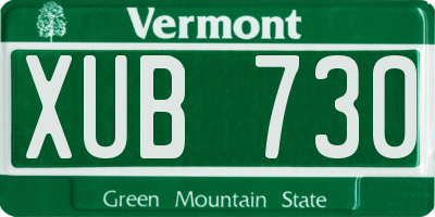 VT license plate XUB730