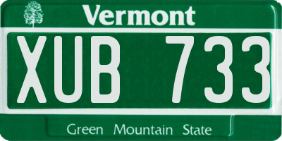 VT license plate XUB733