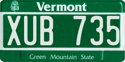 VT license plate XUB735