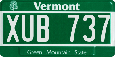 VT license plate XUB737