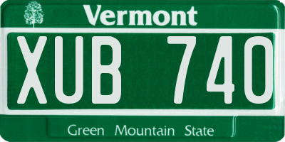 VT license plate XUB740